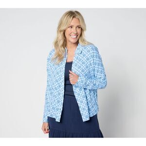 Studio Park Women's Top Sz XL Cotton Gauze Button Front Shirt Blue A648601